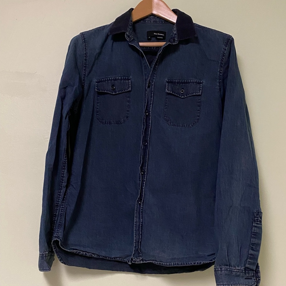 The Kooples Blue Lightweight Shirt Jacket